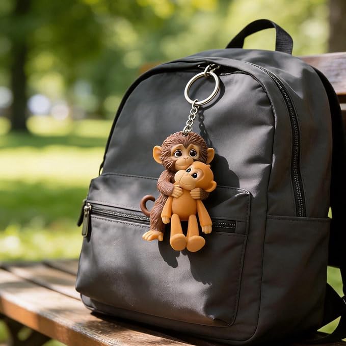 3D Cute Punch The Monkey Hard Resin Keychain | Bag Pendant & Desk Figurine | Gift for Monkey Lovers - Image 3